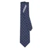 Ferragamo Men's Rufo Heart Print Silk Tie In Blue In Blue