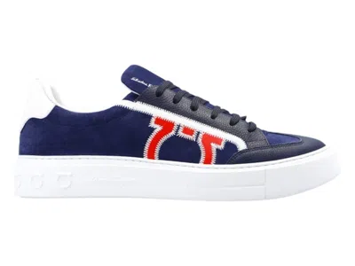 Pre-owned Ferragamo Men's Salvatore  Borg 5 Sneaker Sneakers In Blue Marine