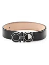 Ferragamo Gancini Leather Belt In Black