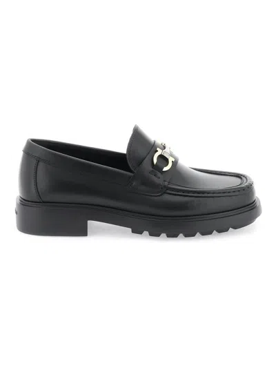 Ferragamo Men's Salvatore Gancini Loafers In Black