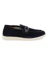 Ferragamo Drame Leather Loafers In Blue
