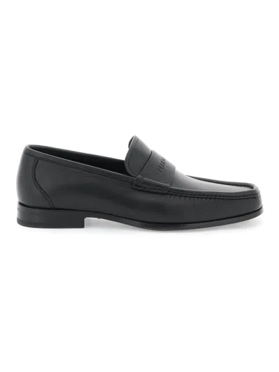 FERRAGAMO MEN'S SALVATORE LOGO LOAFERS WITH MOC