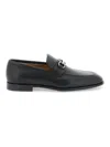 Ferragamo Gancini-buckle Penny-slot Loafers In Black
