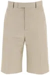 Ferragamo Pressed-crease Bermuda Shorts In Beige