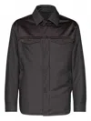 Ferragamo Satin-panel Shirt Jacket In Black