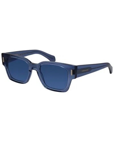 Ferragamo Men's Sf 2010s 52mm Sunglasses In Blue
