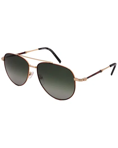 Ferragamo Men's Sf226s 58mm Sunglasses In Gold