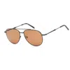 Ferragamo Men's Sf226s Sunglasses In Black Dark Ruthenium / Brown In Multi