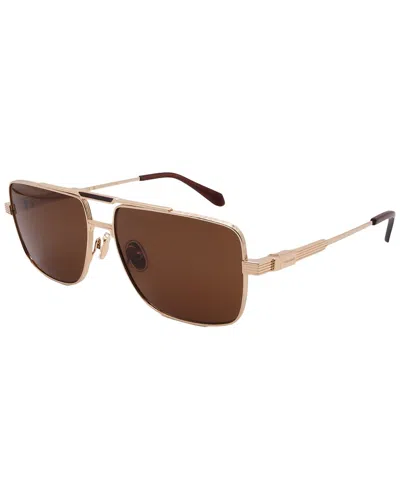 Ferragamo Men's Sf318sp 57mm Polarized Sunglasses In Gold