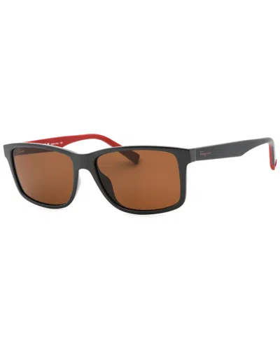 Ferragamo Men's Sf938s 57mm Sunglasses In Grey