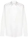 Ferragamo Logo Patch Buttoned Shirt In White
