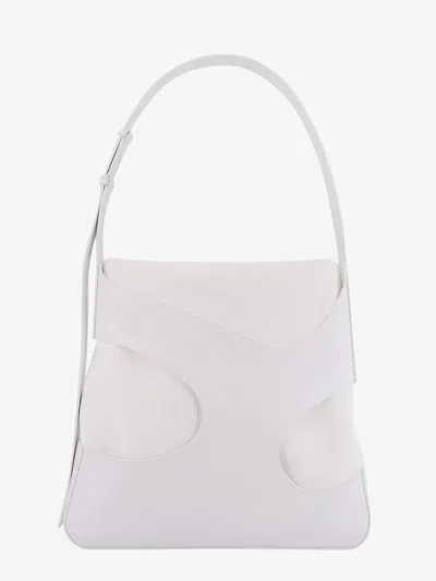 Ferragamo Men Shoulder Bag In Leather And Canvas With Cut-out Details