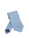 Ferragamo Men Silk Tie In Blue