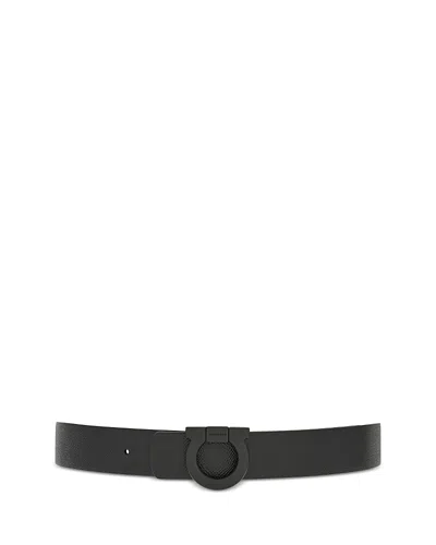 FERRAGAMO MEN'S SINGLE GANCINI LEATHER BELT