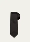 Ferragamo Men's Solid Silk Tie In New Black