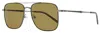 Ferragamo Men's Square Sunglasses Sf266s 037 Ruthenium/brown 56mm In Multi