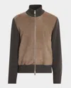 Ferragamo Zip-up Bomber Jacket In Gray