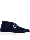Ferragamo Suede Desert Boots In Blue