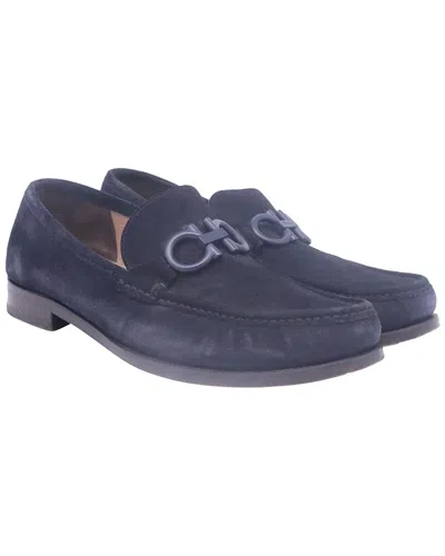 Ferragamo Men's Suede Rolo Loafer (authentic Pre-loved) In Purple