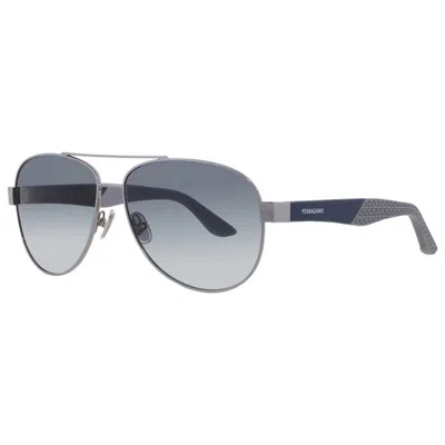 Ferragamo Matte Pilotenbrille In Silver