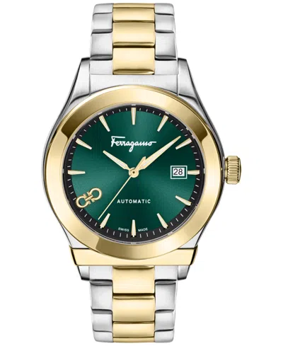 FERRAGAMO MEN'S SWISS AUTOMATIC 1927 TWO-TONE STAINLESS STEEL BRACELET WATCH 42MM