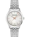 Ferragamo Men's Swiss Duo Stainless Steel Bracelet Watch 40mm In Silver