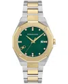 Ferragamo Men's Swiss Edge Diamond (1/10 Ct. T.w.) Two-tone Stainless Steel Bracelet Watch 40mm In Multi