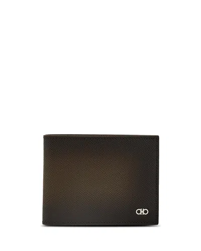 Ferragamo Men's Testa Di Moro Micro Gancini Wallet In Green
