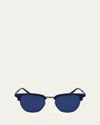 Ferragamo Men's Timeless Acetate-metal Square Sunglasses In Blue Navy