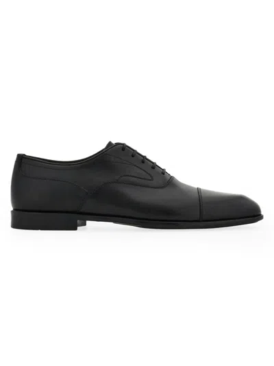 Ferragamo Trinity Leather Oxfords In Black