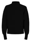 Ferragamo Ribbed Texture Wool Turtleneck Sweater In Black