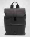 Ferragamo Mens Nero Brand-print Leather Backpack In Nero