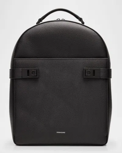 FERRAGAMO MEN'S TWINS LEATHER BACKPACK