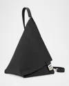 Ferragamo Men's Twins Leather Triangle Shoulder Bag In Nero