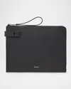 Ferragamo Gancini-buckle Clutch Bag In Nero