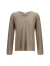Ferragamo V-neck Sweater With Long Sleeves In Neutral