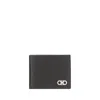 Ferragamo Revival Double Gancio Bicolor Wallet In Black