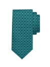 Ferragamo Men's Waves Printed Silk Tie In Green