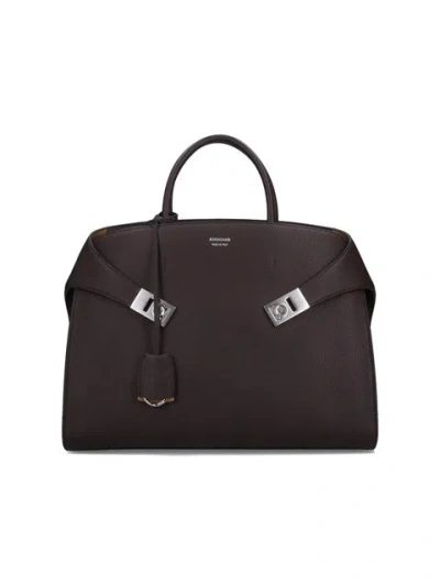 Ferragamo Men Work Bag "hug" In Black