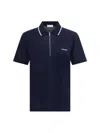 Ferragamo Zip Collar Polo Shirt In Blue