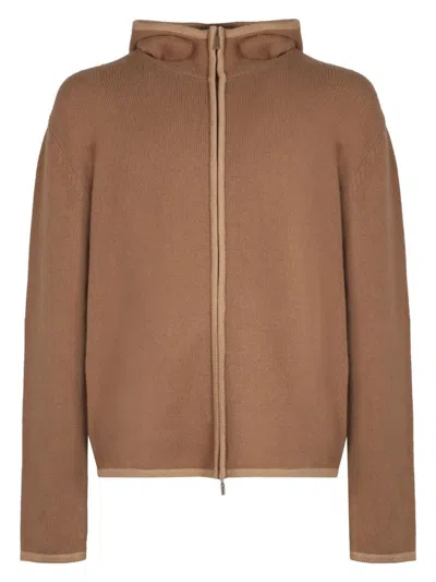 FERRAGAMO MEN'S ZIPPED CARDIGAN