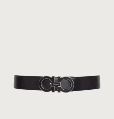 Pre owned Ferragamo Mens Adjustable Gancini Black Leather Belt Size 44 46 580 ModeSens