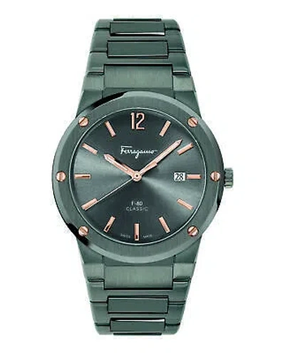 Pre-owned Ferragamo Mens F-80 Grey 41mm Bracelet Fashion Watch