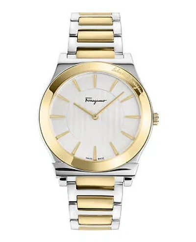 Pre-owned Ferragamo Mens  1898 Slim Two Tone 41mm Bracelet Fashion Watch