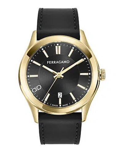 Pre-owned Ferragamo Mens  Classic Gold 42mm Strap Fashion Watch