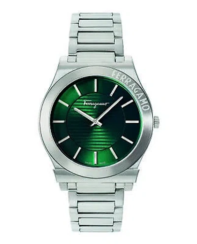 Pre-owned Ferragamo Mens Gancini Stainless Steel 41mm Bracelet Fashion Watch