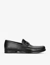 Ferragamo Mens Grandioso Leather Loafers Blac In Black