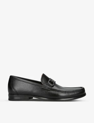 Ferragamo Mens Grandioso Leather Loafers Blac In Black