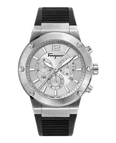 Pre-owned Ferragamo Mens Stainless Steel 44mm Strap Fashion Watch