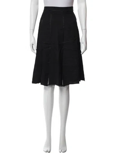 Pre-owned Ferragamo Mesh Accents Knee-length Skirt In Black